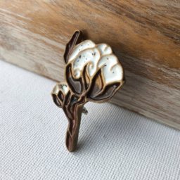 Ceramic brooch "Cotton"