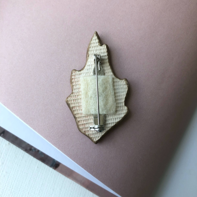Ceramic brooch "Dragon fruit"