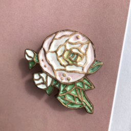 Ceramic brooch "Peony"