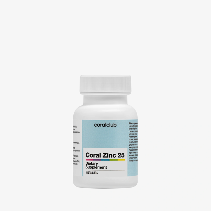 თუთია "Coral Zinc 25" (100 კაფსულა)