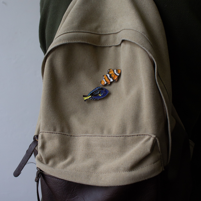 Ceramic brooch "Clown fish"