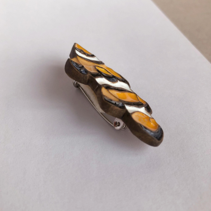 Ceramic brooch "Clown fish"