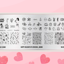 Go!Stamp! Stamping plate - №63 Happy Holidays - @vichka_manik