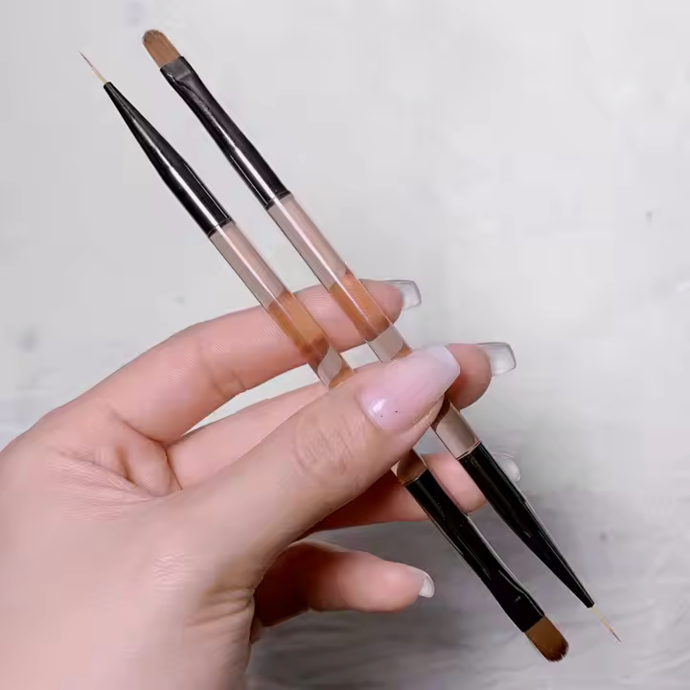Brushes for manicure - Radical solution / Double-sided thin brush (10 mm.), for gel (9 mm.)
