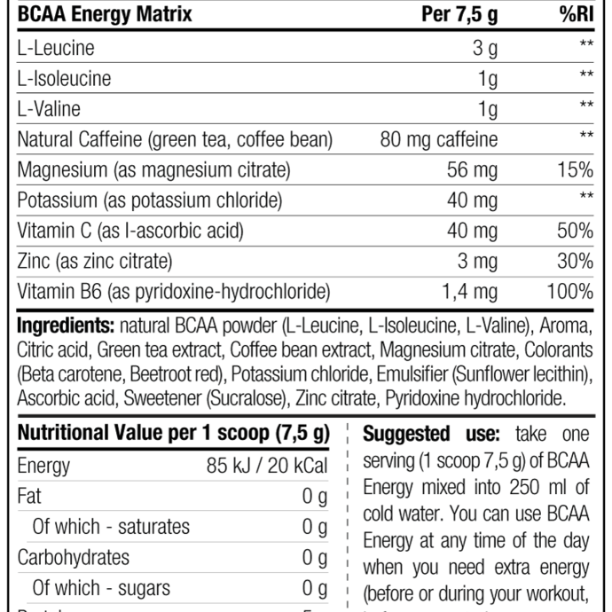 Stacker2 Europe BCAA Energy 300 gr (Miami Mango)