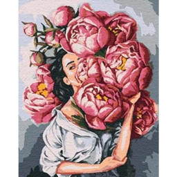 Paint by number "Girl and flowers 4"