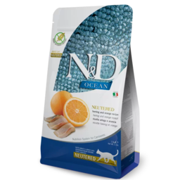 For spayed adult cats (herring and orange)